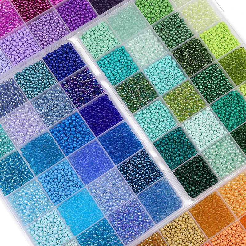 About 5200Pcs24 Grid Rice Bead Box Handmade DIY Jewelry Bracelet Earrings Kandi Jewelry Accessories Materials - Toxic Skullz