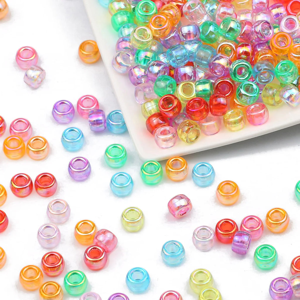1200Pcs multi-colored Large Hole Pony Beads Plastic Beads For Bracelets Making DIY Crafts - Toxic Skullz