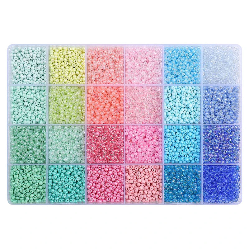 About 5200Pcs24 Grid Rice Bead Box Handmade DIY Jewelry Bracelet Earrings Kandi Jewelry Accessories Materials - Toxic Skullz
