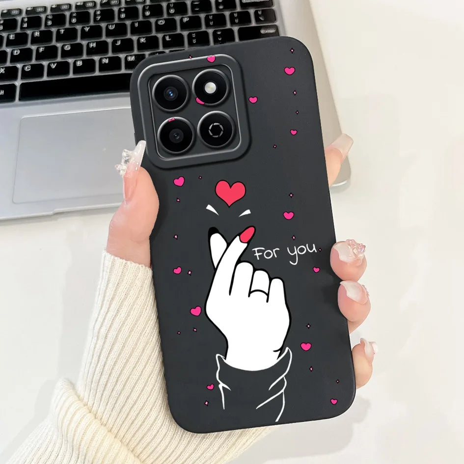 For Honor X7c 4G Case ALT-LX2 Shockproof Cover Sweet Girls Love Heart Soft Liquid Silicone Phone Cases For Honor 200 Smart Coque - Toxic Skullz