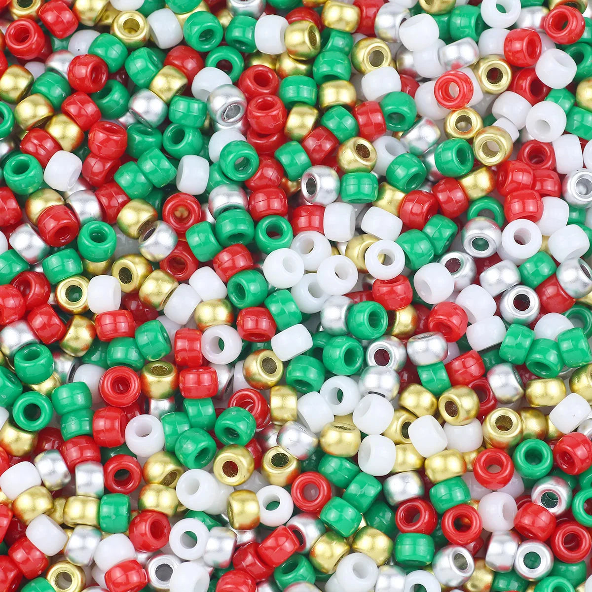 1200Pcs multi-colored Large Hole Pony Beads Plastic Beads For Bracelets Making DIY Crafts - Toxic Skullz