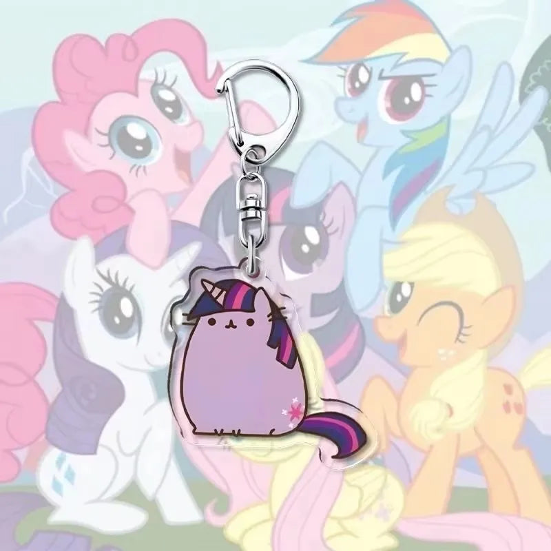 1pcs My Little Pony Keychain acrylic Pendant Anime Keyring Cartoon Decorative Pendants - Toxic Skullz
