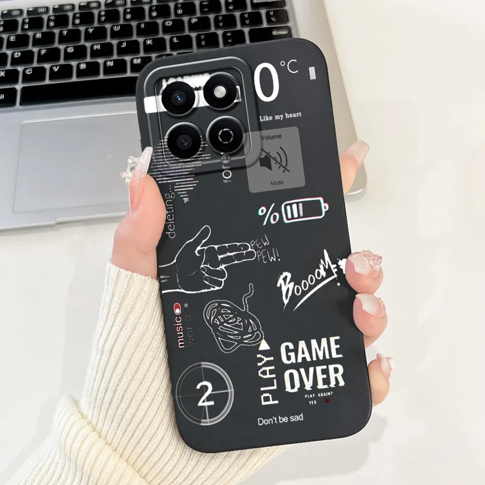 For Honor X7c 4G Case ALT-LX2 Shockproof Cover Sweet Girls Love Heart Soft Liquid Silicone Phone Cases For Honor 200 Smart Coque - Toxic Skullz