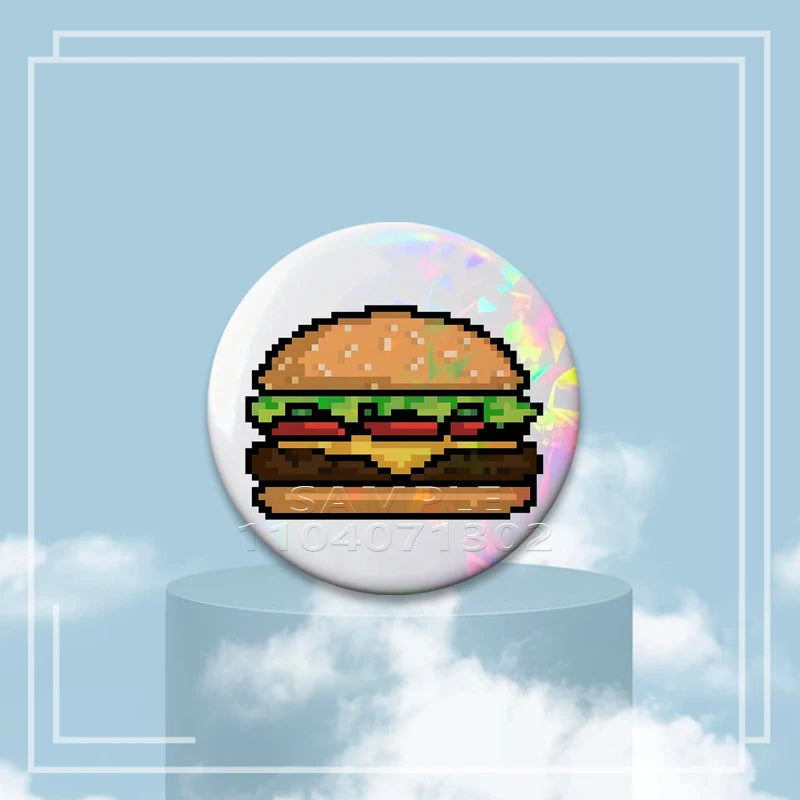 Y2K Holographic Eye Funny Face Badge Cute Cat Star Pins I Love EMO Boys Brooches DIY Backpack Jeans Decor Aesthetic Accessories - Toxic Skullz