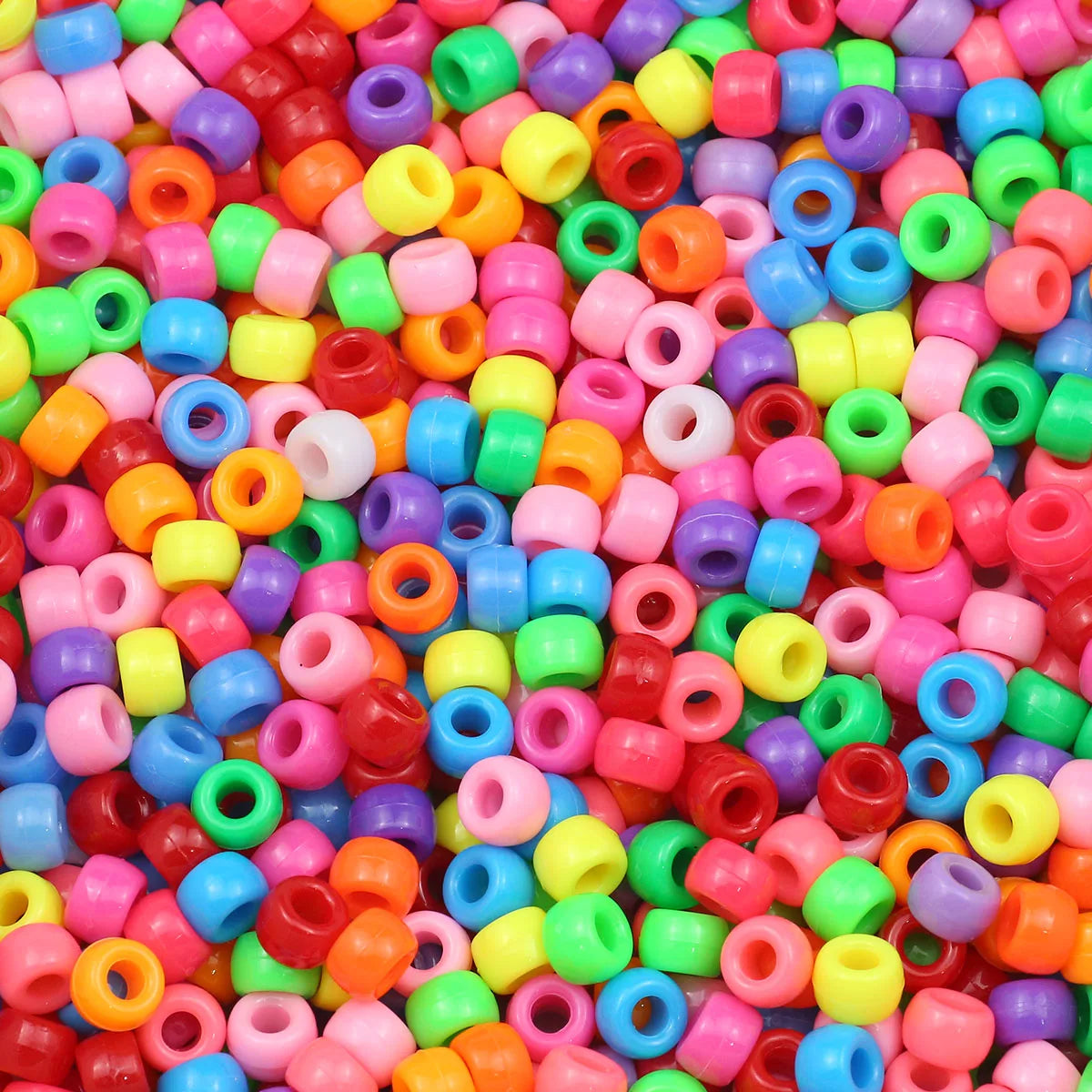 1200Pcs multi-colored Large Hole Pony Beads Plastic Beads For Bracelets Making DIY Crafts - Toxic Skullz