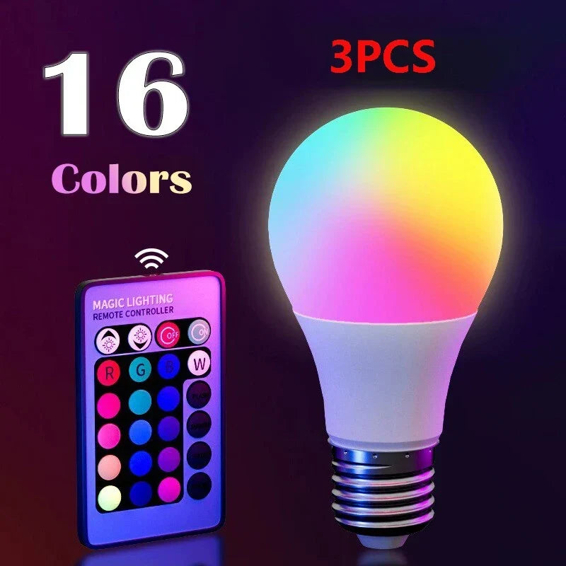 16-Color RGB LED Bulb E27 – Color Changing Light with Remote Control - Toxic Skullz