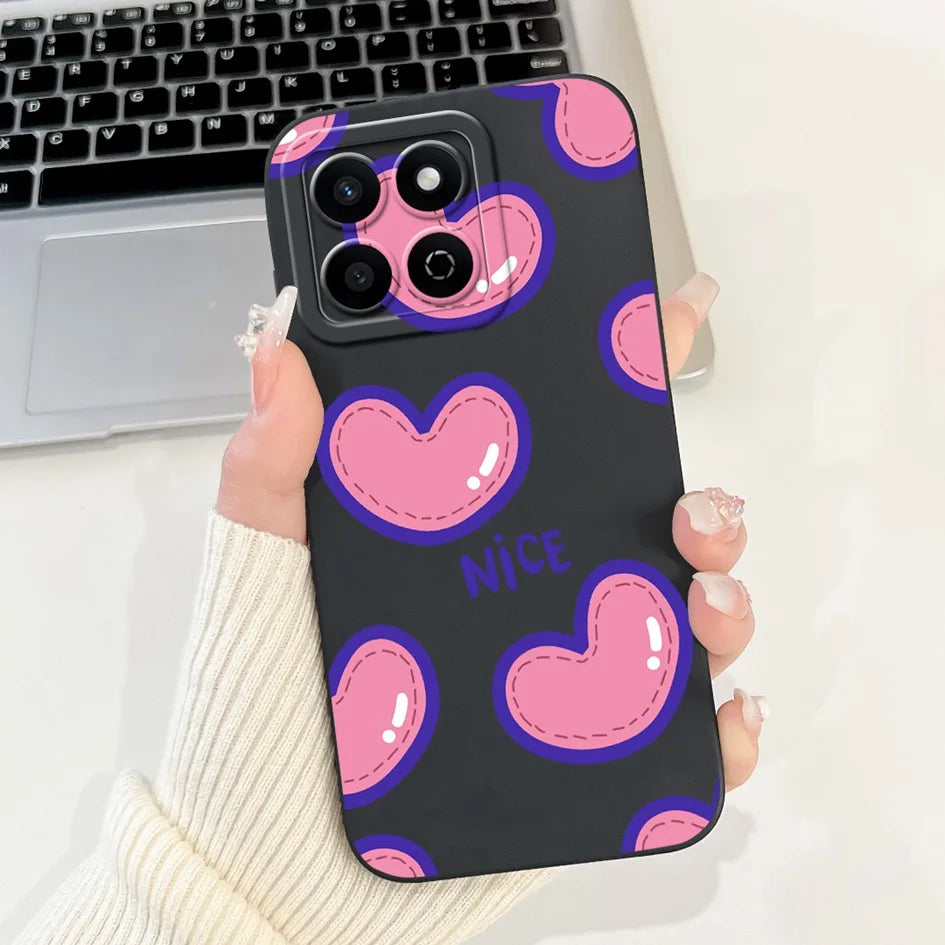 For Honor X7c 4G Case ALT-LX2 Shockproof Cover Sweet Girls Love Heart Soft Liquid Silicone Phone Cases For Honor 200 Smart Coque - Toxic Skullz
