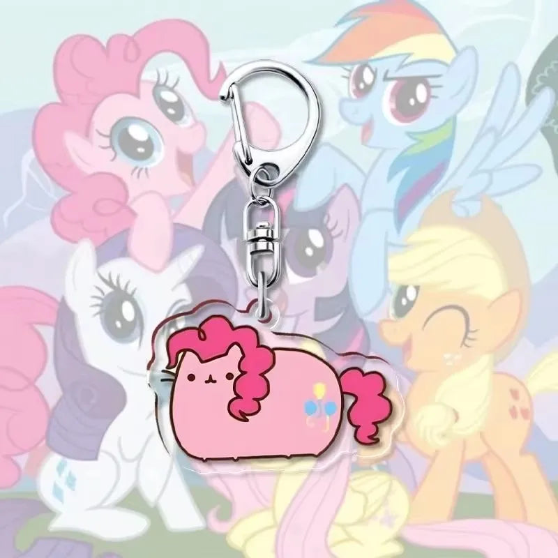 1pcs My Little Pony Keychain acrylic Pendant Anime Keyring Cartoon Decorative Pendants - Toxic Skullz