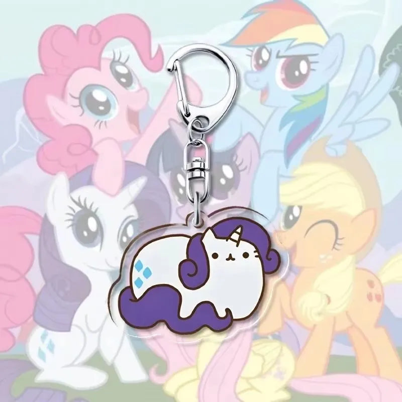 1pcs My Little Pony Keychain acrylic Pendant Anime Keyring Cartoon Decorative Pendants - Toxic Skullz