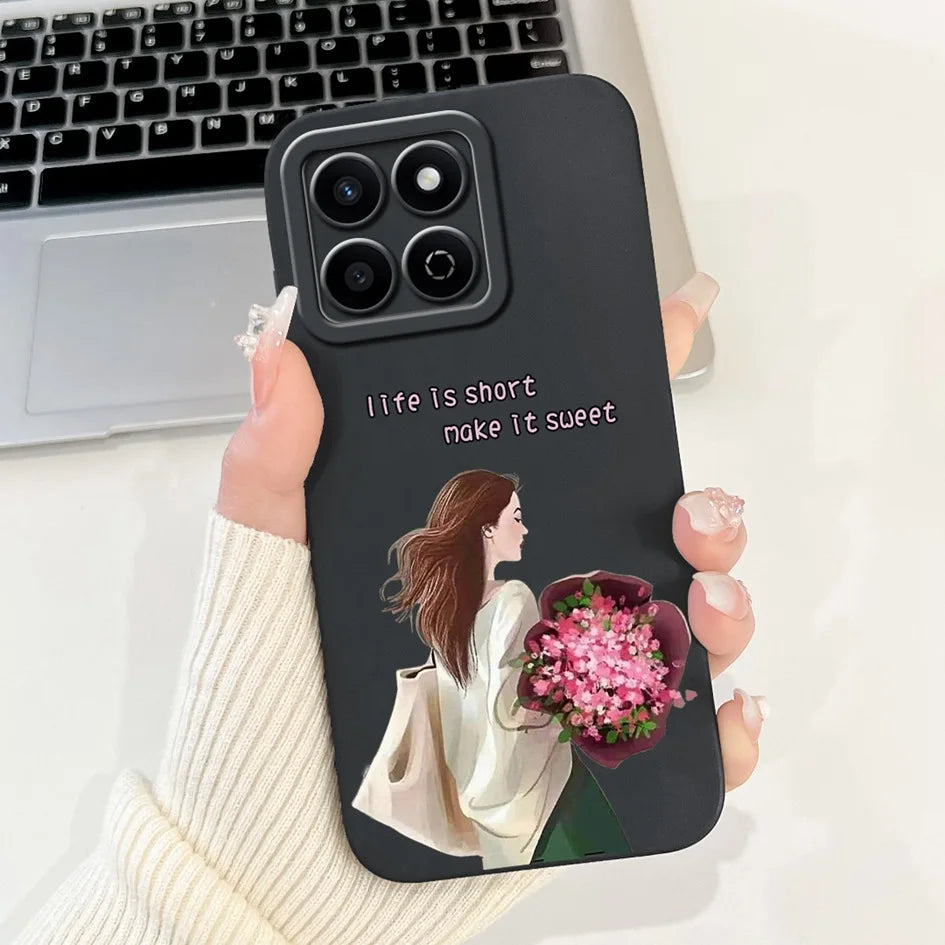 For Honor X7c 4G Case ALT-LX2 Shockproof Cover Sweet Girls Love Heart Soft Liquid Silicone Phone Cases For Honor 200 Smart Coque - Toxic Skullz