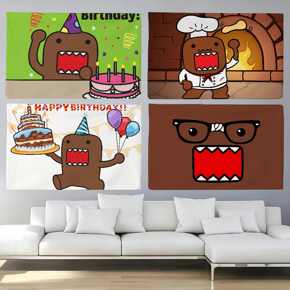 Cute Domo Kun flag For Bedroom Living Bar Garden Outdoor Active Decoration Background And Concert - Toxic Skullz