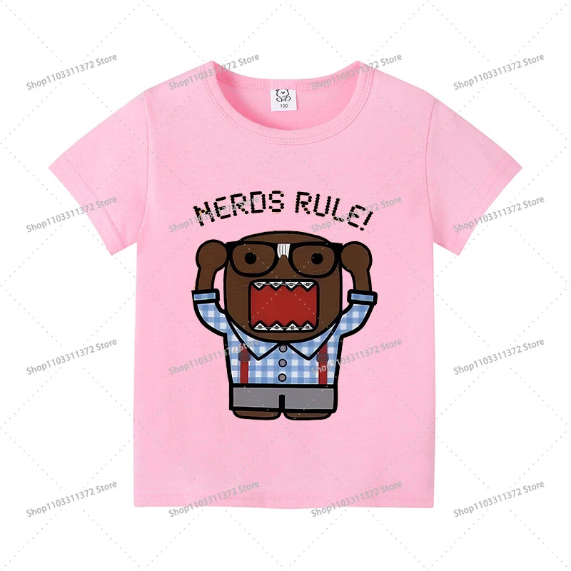 Cute Domos Kuns Short Sleeve Cartoon Boys Girls Clothes Summer Exquisite Fashion Hip Hop Casual Outdoor Wear Toddler Tops Gifts - Toxic Skullz