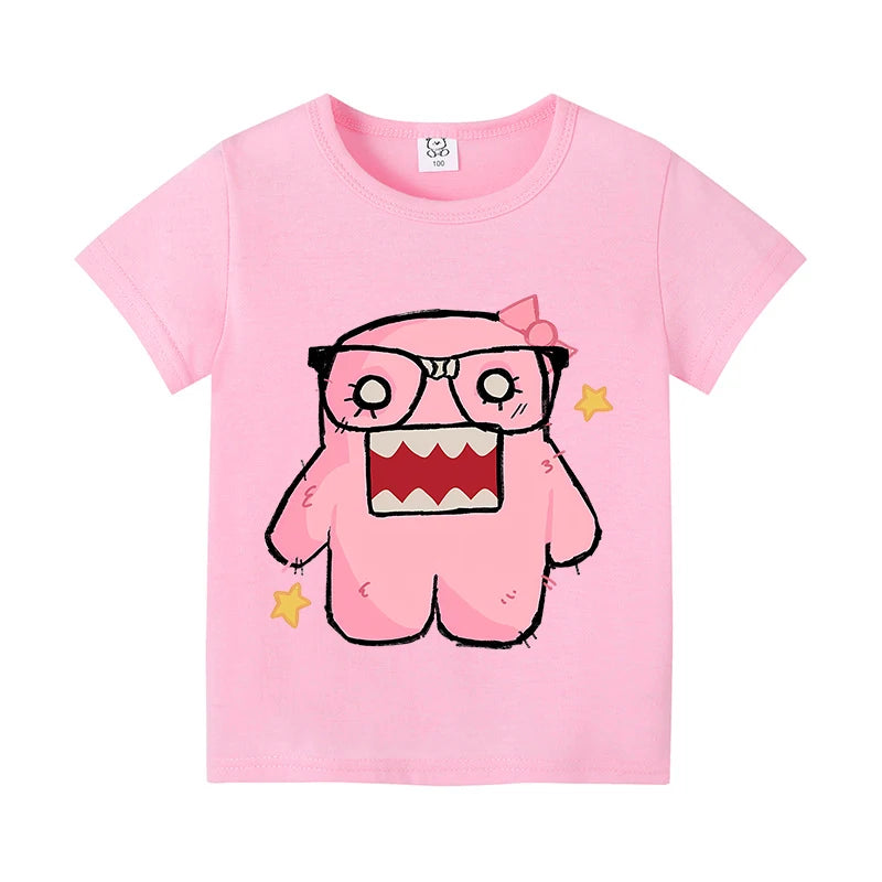 Cute Domos Kuns Short Sleeve Cartoon Boys Girls Clothes Summer Exquisite Fashion Hip Hop Casual Outdoor Wear Toddler Tops Gifts - Toxic Skullz