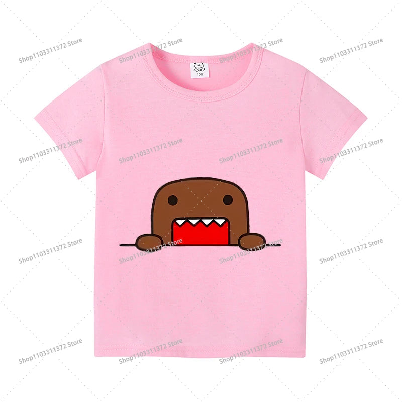 Cute Domos Kuns Short Sleeve Cartoon Boys Girls Clothes Summer Exquisite Fashion Hip Hop Casual Outdoor Wear Toddler Tops Gifts - Toxic Skullz