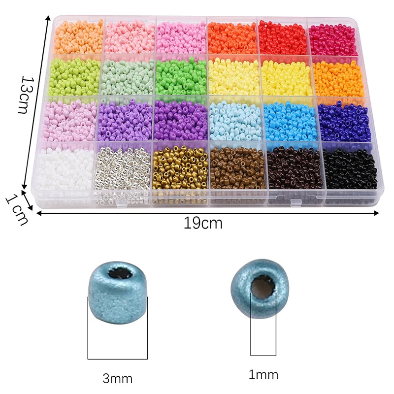 About 5200Pcs24 Grid Rice Bead Box Handmade DIY Jewelry Bracelet Earrings Kandi Jewelry Accessories Materials - Toxic Skullz