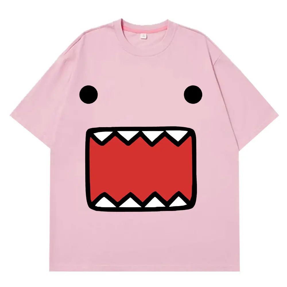 Domo Kun Doll Face Graphic T Shirts Men's Women Cotton Casual T-Shirts Short Sleeve Oversized Aesthetic Trendy T-shirt Harajuku - Toxic Skullz