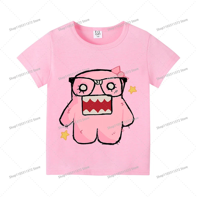 Cute Domos Kuns Short Sleeve Cartoon Boys Girls Clothes Summer Exquisite Fashion Hip Hop Casual Outdoor Wear Toddler Tops Gifts - Toxic Skullz