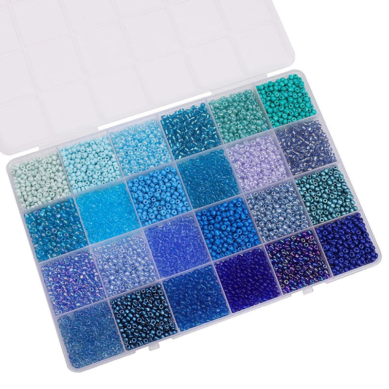 About 5200Pcs24 Grid Rice Bead Box Handmade DIY Jewelry Bracelet Earrings Kandi Jewelry Accessories Materials - Toxic Skullz