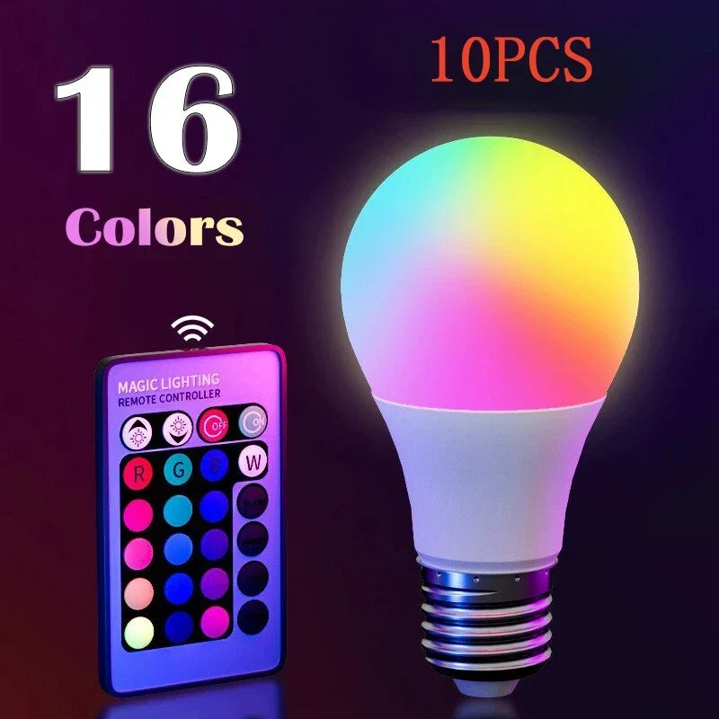 16-Color RGB LED Bulb E27 – Color Changing Light with Remote Control - Toxic Skullz