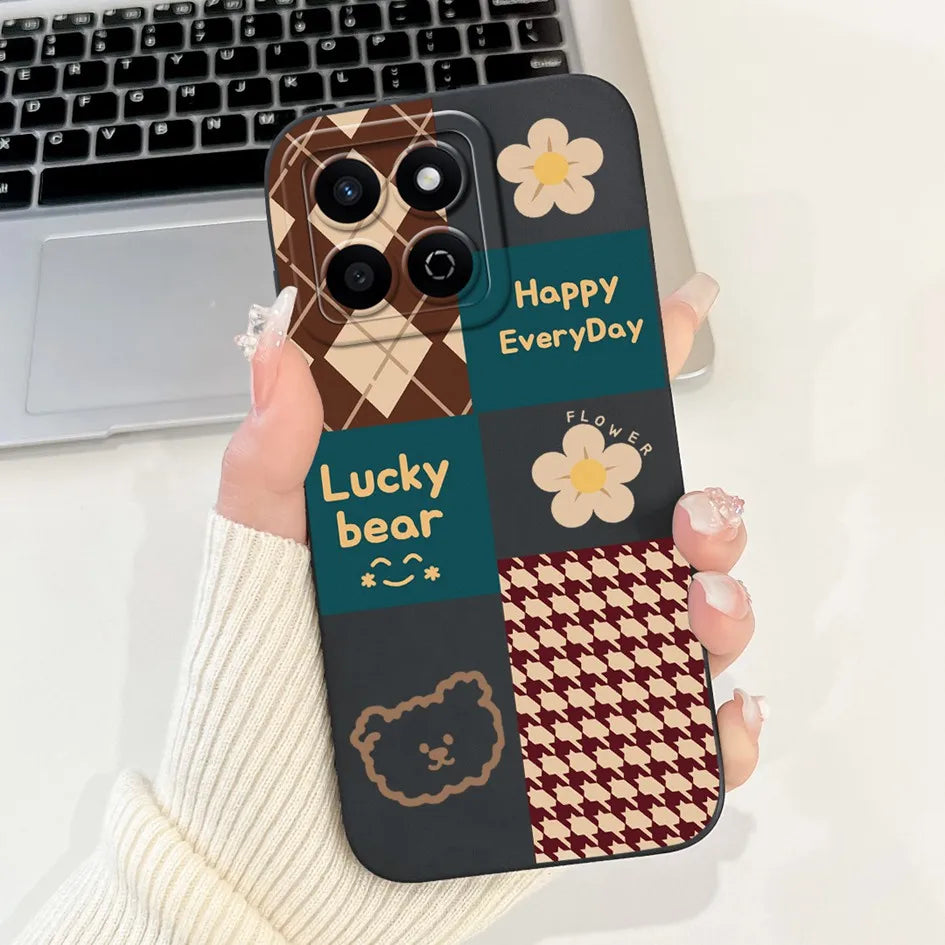 For Honor X7c 4G Case ALT-LX2 Shockproof Cover Sweet Girls Love Heart Soft Liquid Silicone Phone Cases For Honor 200 Smart Coque - Toxic Skullz