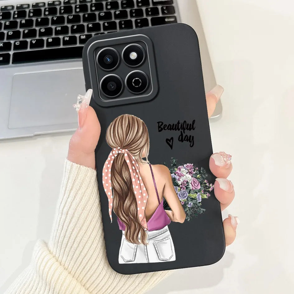 For Honor X7c 4G Case ALT-LX2 Shockproof Cover Sweet Girls Love Heart Soft Liquid Silicone Phone Cases For Honor 200 Smart Coque - Toxic Skullz
