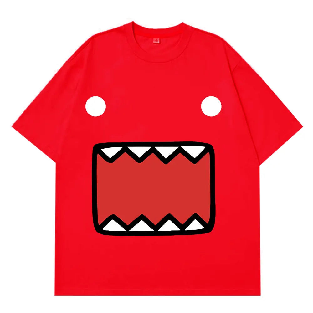 Domo Kun Doll Face Graphic T Shirts Men's Women Cotton Casual T-Shirts Short Sleeve Oversized Aesthetic Trendy T-shirt Harajuku - Toxic Skullz