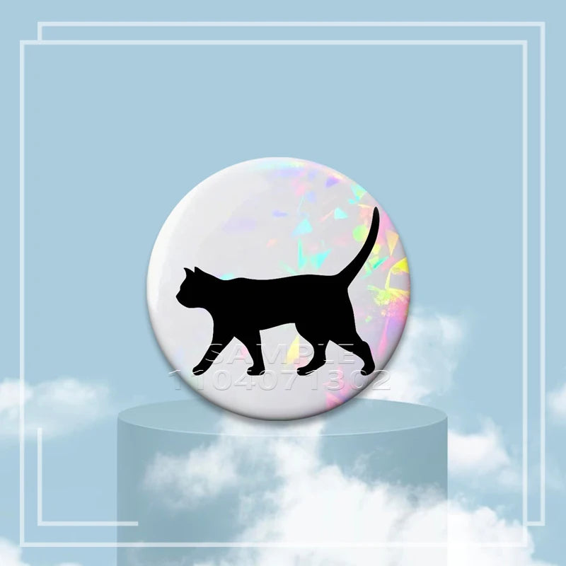 Y2K Holographic Eye Funny Face Badge Cute Cat Star Pins I Love EMO Boys Brooches DIY Backpack Jeans Decor Aesthetic Accessories - Toxic Skullz