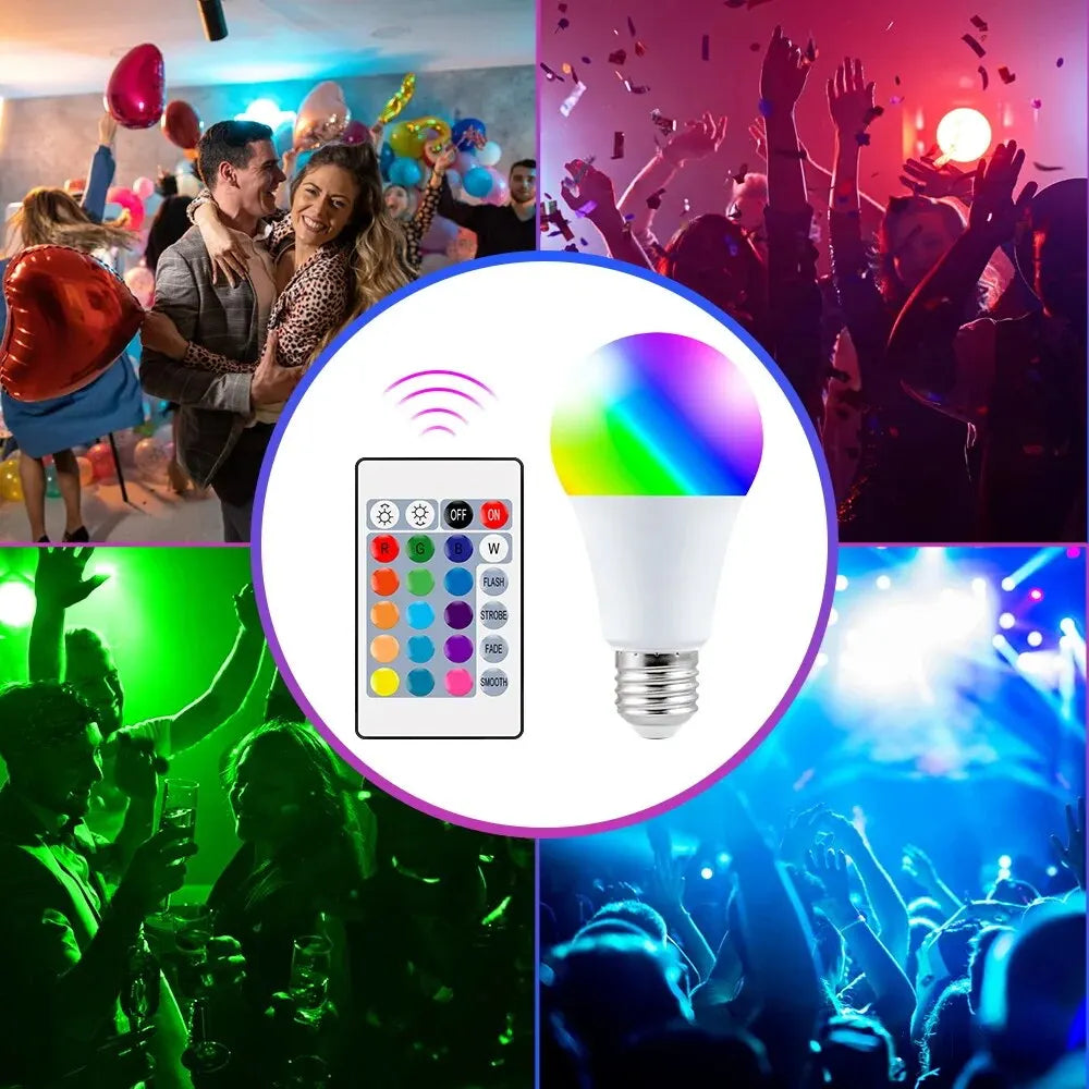 16-Color RGB LED Bulb E27 – Color Changing Light with Remote Control - Toxic Skullz