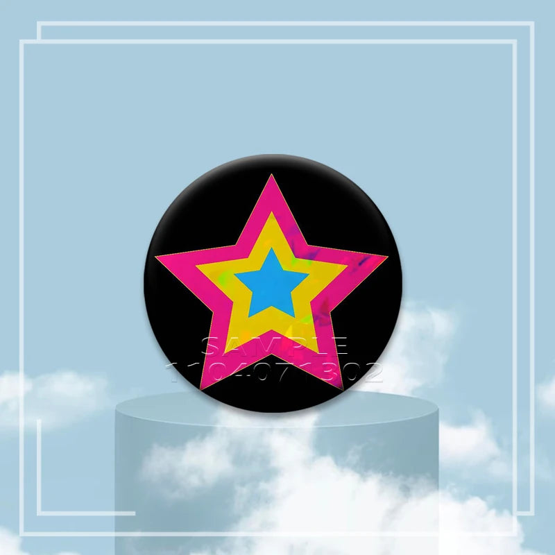 Y2K Holographic Eye Funny Face Badge Cute Cat Star Pins I Love EMO Boys Brooches DIY Backpack Jeans Decor Aesthetic Accessories - Toxic Skullz