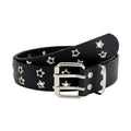 Y2K Punk Rivet Leather Belts Star PU Black White Waist Strap Double Row Hollow For Jeans Skirt Decor Gothic Waistband - Toxic Skullz