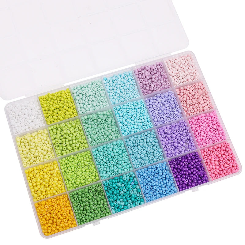 About 5200Pcs24 Grid Rice Bead Box Handmade DIY Jewelry Bracelet Earrings Kandi Jewelry Accessories Materials - Toxic Skullz
