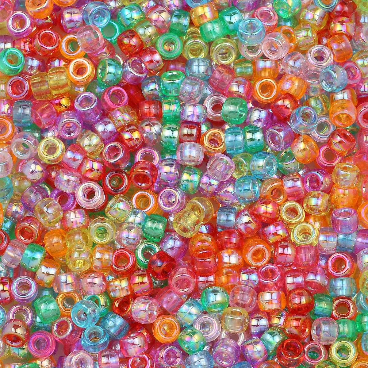1200Pcs multi-colored Large Hole Pony Beads Plastic Beads For Bracelets Making DIY Crafts - Toxic Skullz