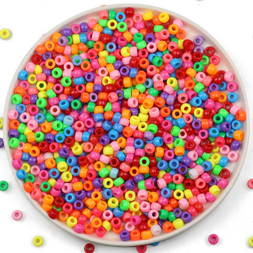 1200Pcs multi-colored Large Hole Pony Beads Plastic Beads For Bracelets Making DIY Crafts - Toxic Skullz