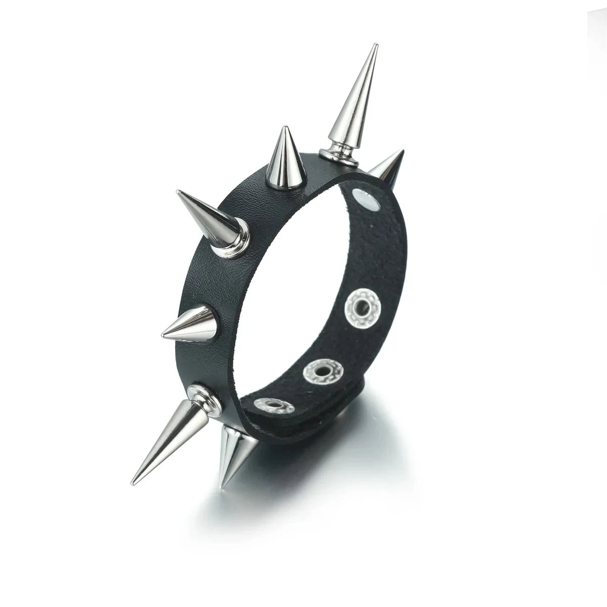 Studded Leather Punk Cuff Bracelet - Toxic Skullz