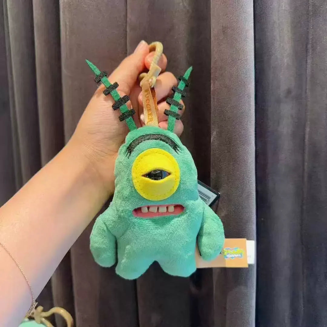 Original Fuggler SpongeBob Patrick Keychain Bag Charm for Backpack Decoration Soft Plush Doll Teeth Monster Ugly Cute Funny Toy - Toxic Skullz