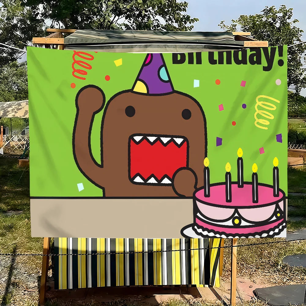 Cute Domo Kun flag For Bedroom Living Bar Garden Outdoor Active Decoration Background And Concert - Toxic Skullz