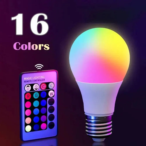 16-Color RGB LED Bulb E27 – Color Changing Light with Remote Control - Toxic Skullz