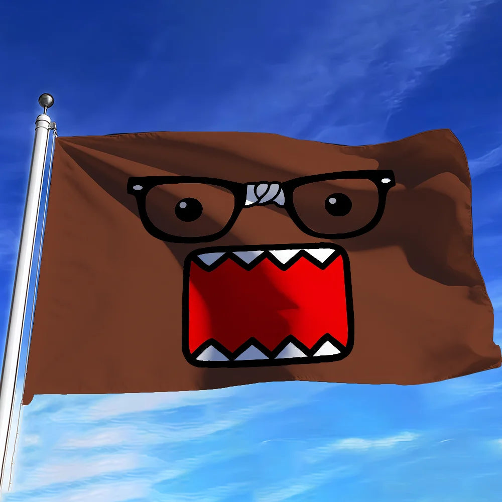 Cute Domo Kun flag For Bedroom Living Bar Garden Outdoor Active Decoration Background And Concert - Toxic Skullz