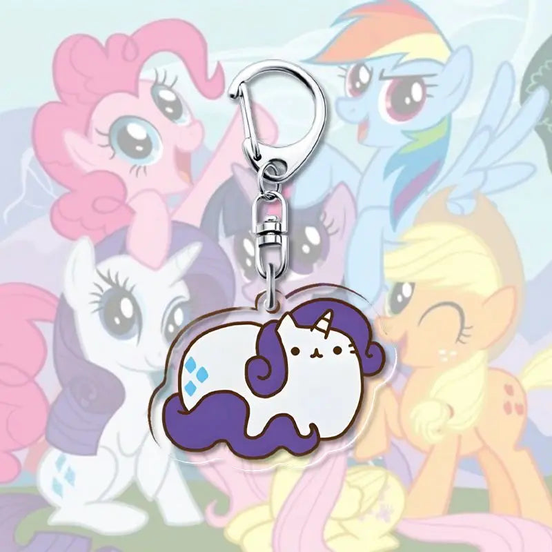 1pcs My Little Pony Keychain acrylic Pendant Anime Keyring Cartoon Decorative Pendants - Toxic Skullz