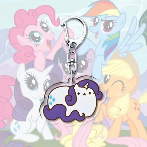 1pcs My Little Pony Keychain acrylic Pendant Anime Keyring Cartoon Decorative Pendants - Toxic Skullz