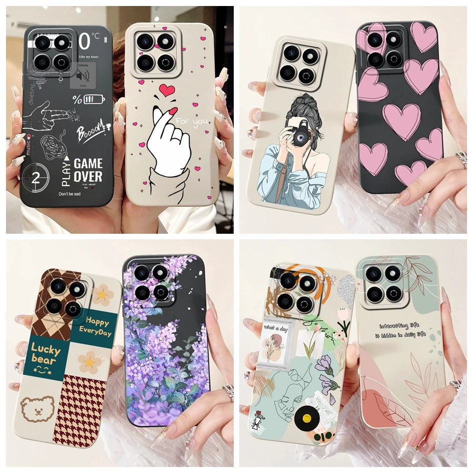 For Honor X7c 4G Case ALT-LX2 Shockproof Cover Sweet Girls Love Heart Soft Liquid Silicone Phone Cases For Honor 200 Smart Coque - Toxic Skullz