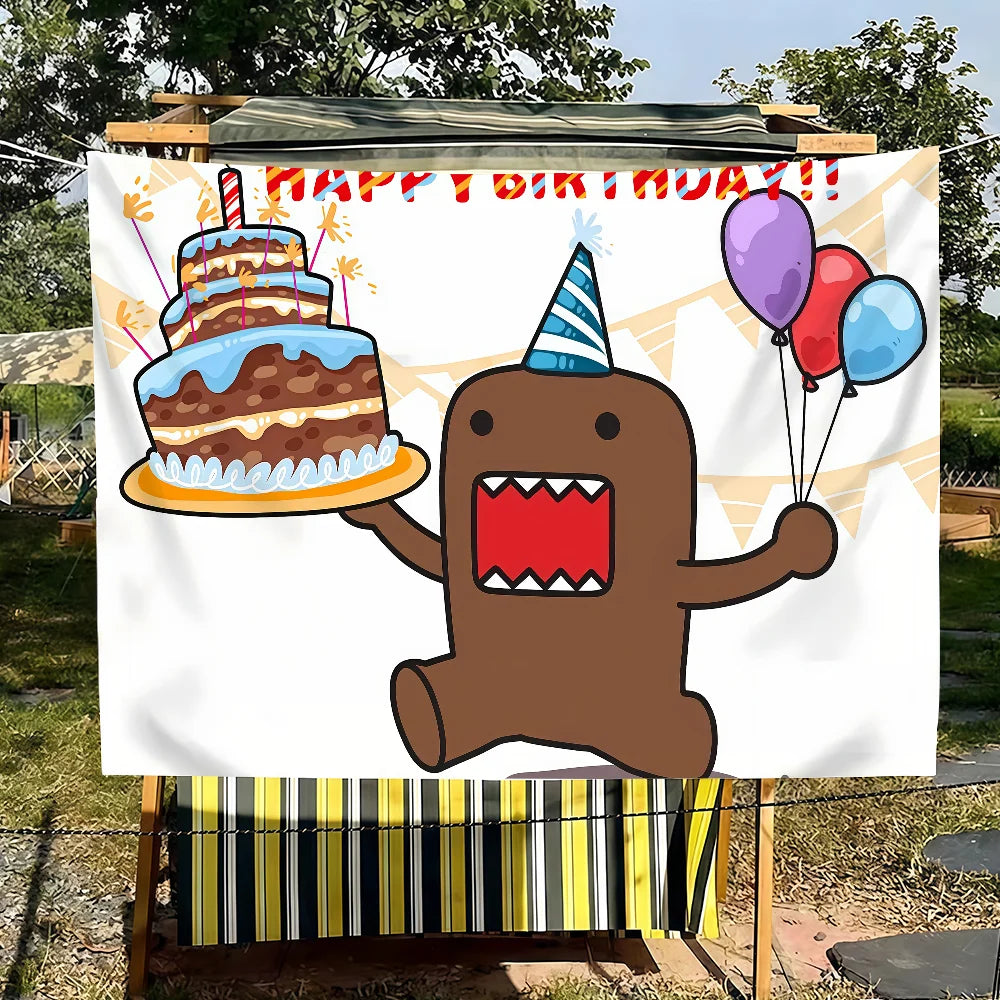 Cute Domo Kun flag For Bedroom Living Bar Garden Outdoor Active Decoration Background And Concert - Toxic Skullz
