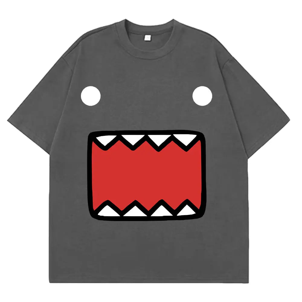 Domo Kun Doll Face Graphic T Shirts Men's Women Cotton Casual T-Shirts Short Sleeve Oversized Aesthetic Trendy T-shirt Harajuku - Toxic Skullz