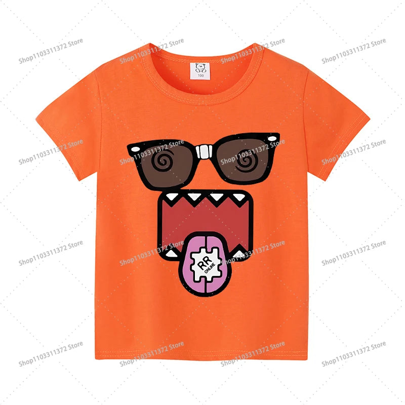 Cute Domos Kuns Short Sleeve Cartoon Boys Girls Clothes Summer Exquisite Fashion Hip Hop Casual Outdoor Wear Toddler Tops Gifts - Toxic Skullz