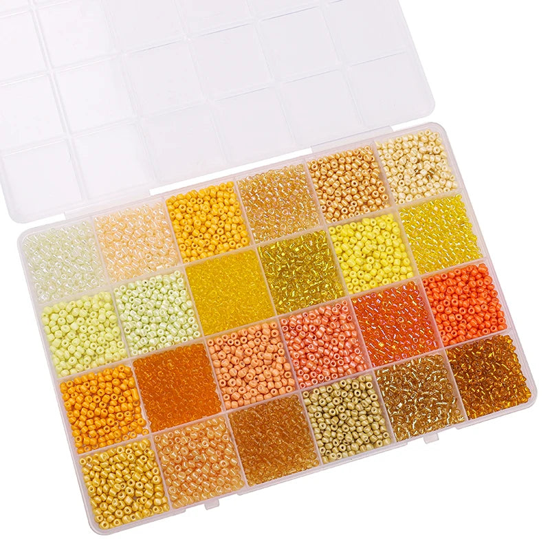 About 5200Pcs24 Grid Rice Bead Box Handmade DIY Jewelry Bracelet Earrings Kandi Jewelry Accessories Materials - Toxic Skullz