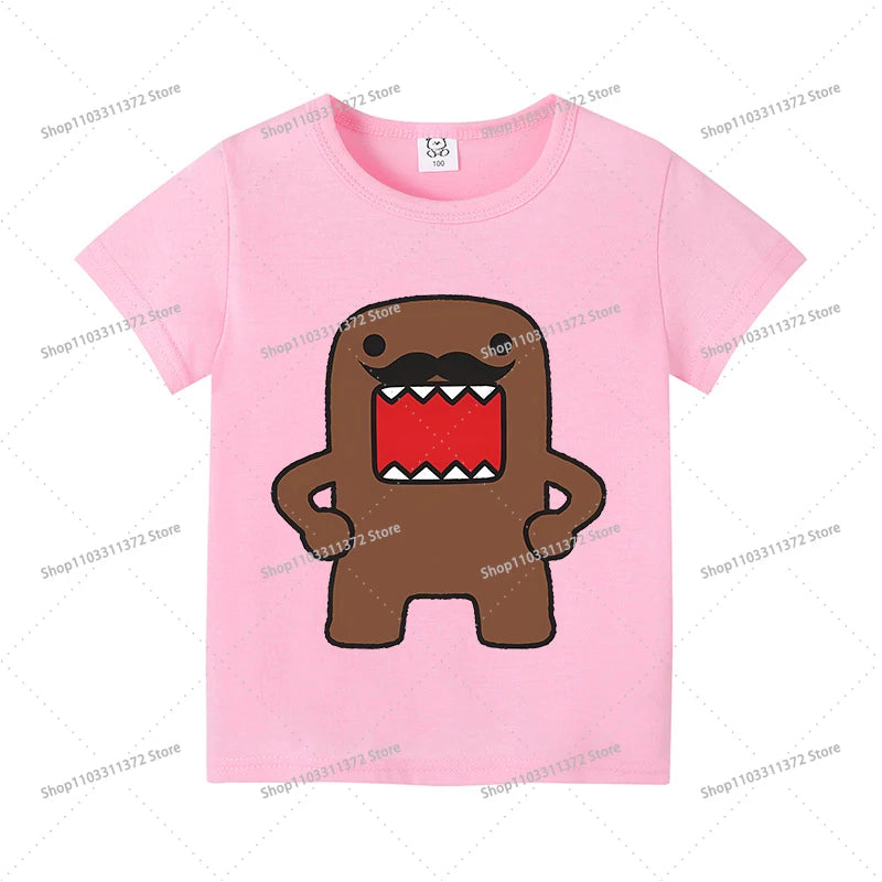 Cute Domos Kuns Short Sleeve Cartoon Boys Girls Clothes Summer Exquisite Fashion Hip Hop Casual Outdoor Wear Toddler Tops Gifts - Toxic Skullz