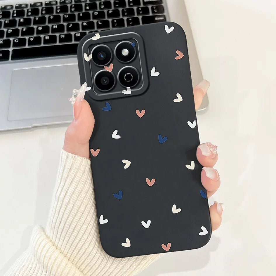 For Honor X7c 4G Case ALT-LX2 Shockproof Cover Sweet Girls Love Heart Soft Liquid Silicone Phone Cases For Honor 200 Smart Coque - Toxic Skullz