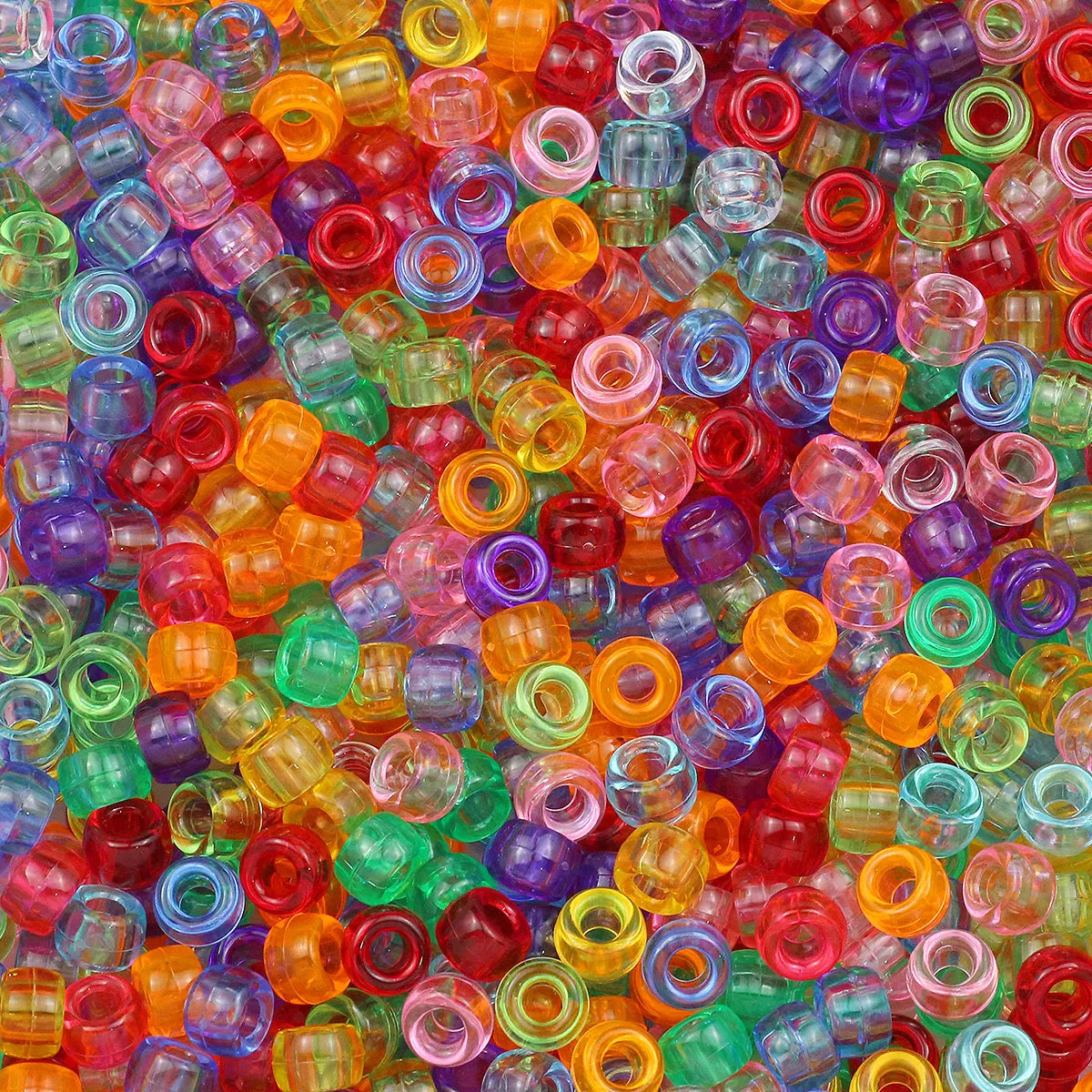 1200Pcs multi-colored Large Hole Pony Beads Plastic Beads For Bracelets Making DIY Crafts - Toxic Skullz