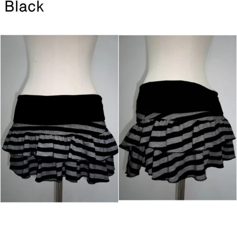 Toxic Skullz Layered Ruffle Mini Skirt - Toxic Skullz