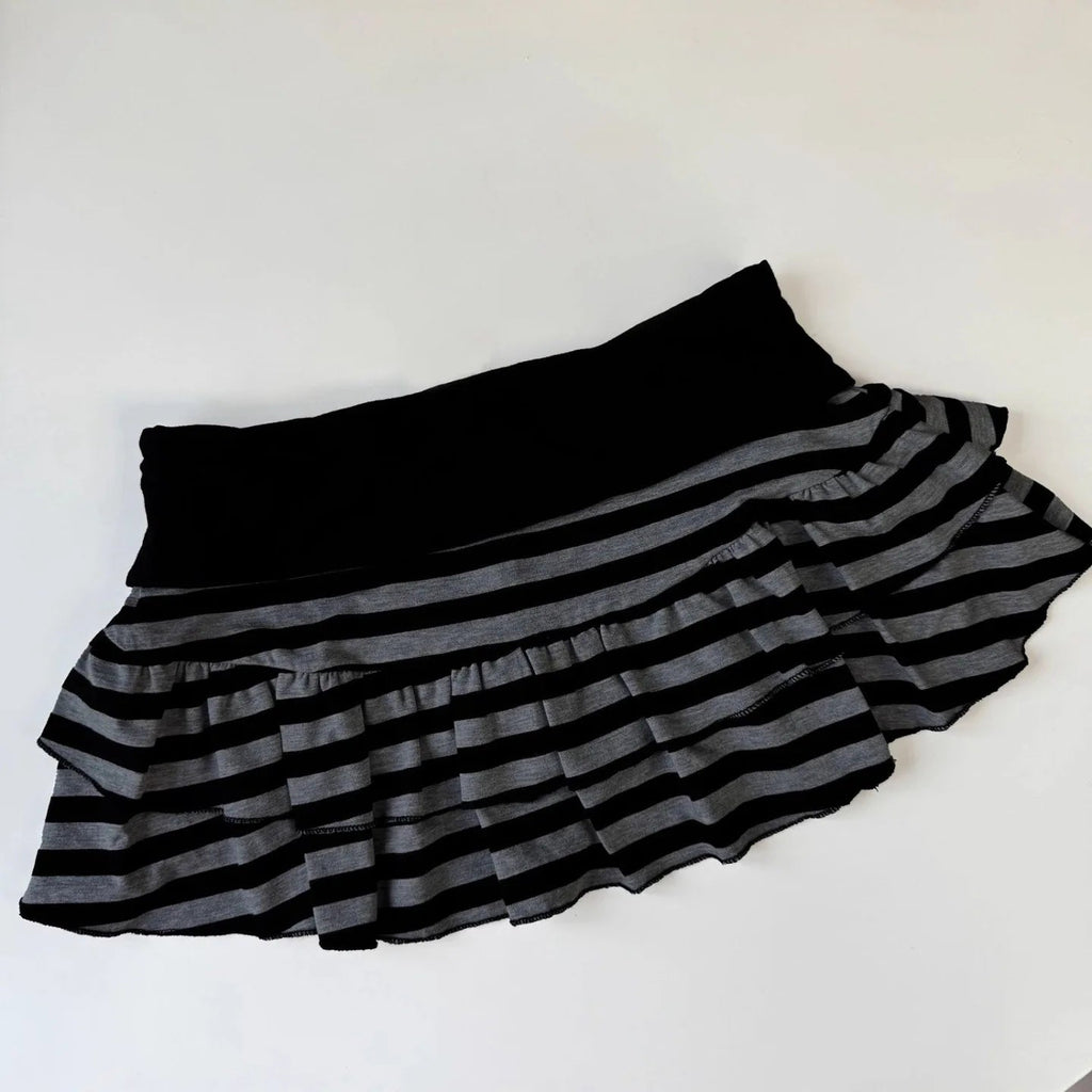 Toxic Skullz Layered Ruffle Mini Skirt - Toxic Skullz